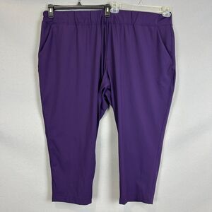 Livi Active 30/32 Purple Pull On Trouser Pants Stretch Athletic Plus Size Casual